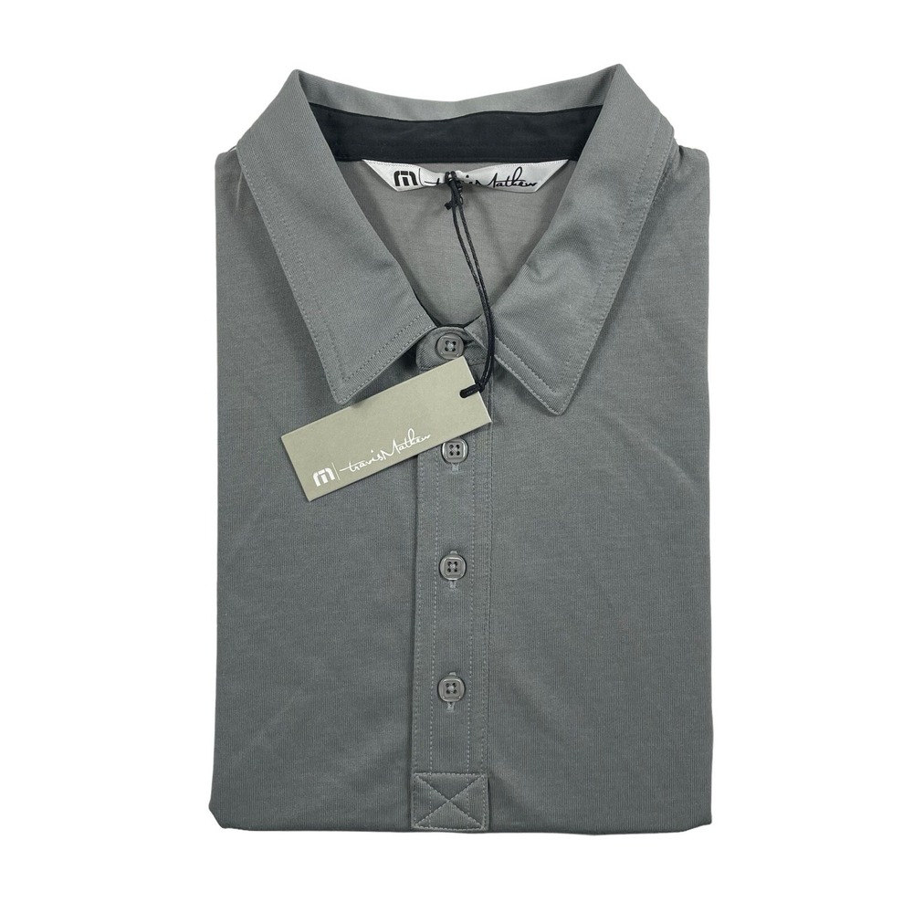 Travis Mathew Gray Performance Mens Peloton Golf Polo Size Large NWT